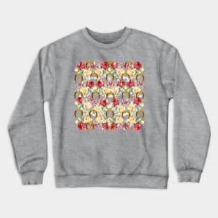 Pattern. Roses, Stars and Gold Horseshoes Crewneck Sweatshirt